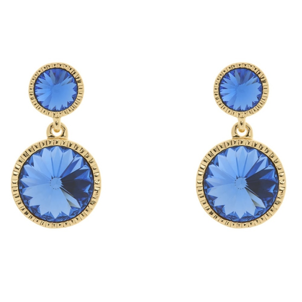 Ted Baker Ronda Rivoli Sapphire Blue Swarovski Crystal Earrings